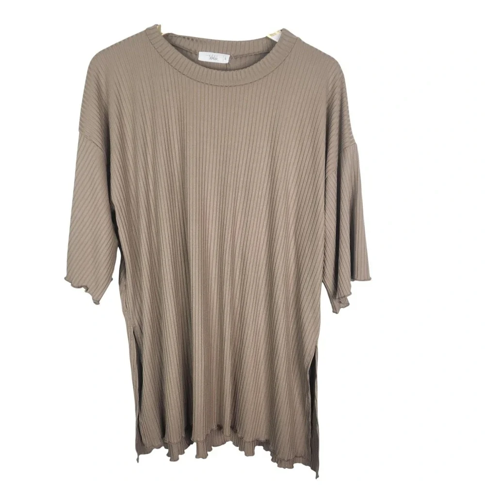 TALULAH Val Lounge Set Womens Small Ribbed Top Wide Leg Pant Knit Oversized - Picture 9 of 16